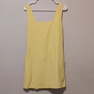 Yopra Linen Cotton Blend Dress Spring Resort SzS Yellow Coquette Girl Pockets